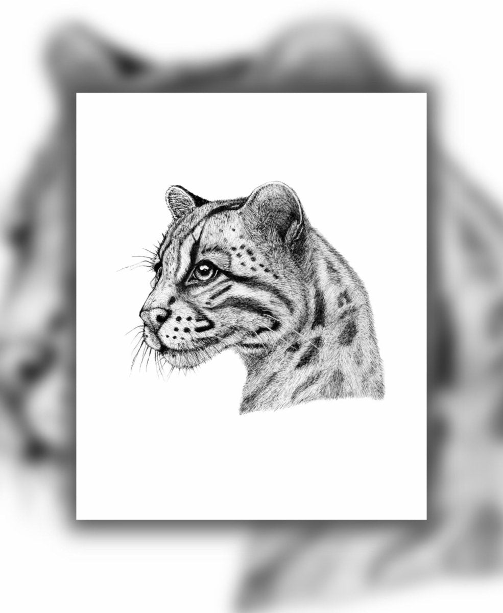 aGuyWithMSthatDraws Ocelot • Hand Drawn • Uni-Sex Tri-Blend T-Shirt - T-Shirts T-shirt