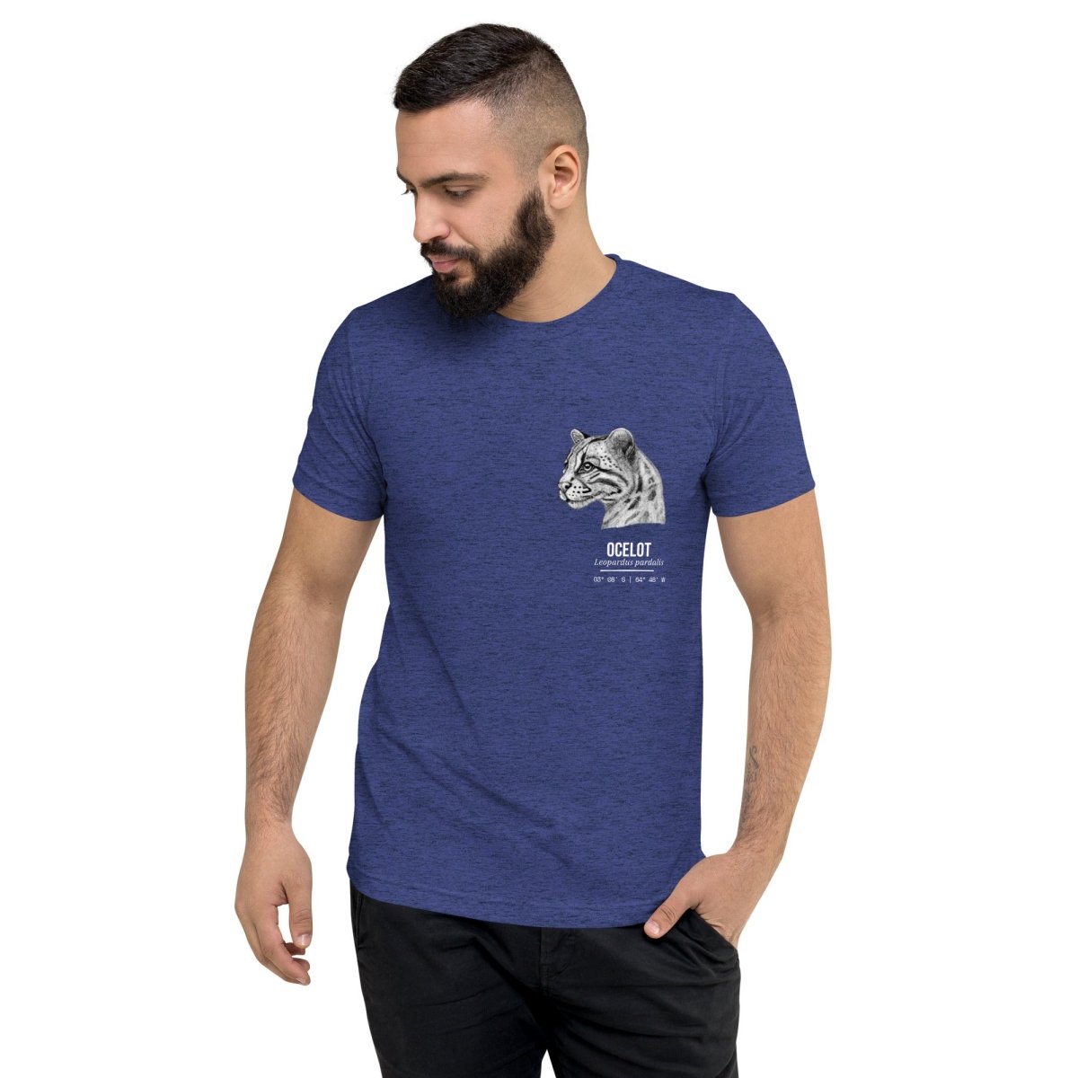 aGuyWithMSthatDraws Ocelot • Hand Drawn • Uni-Sex Tri-Blend T-Shirt - T-Shirts T-shirt