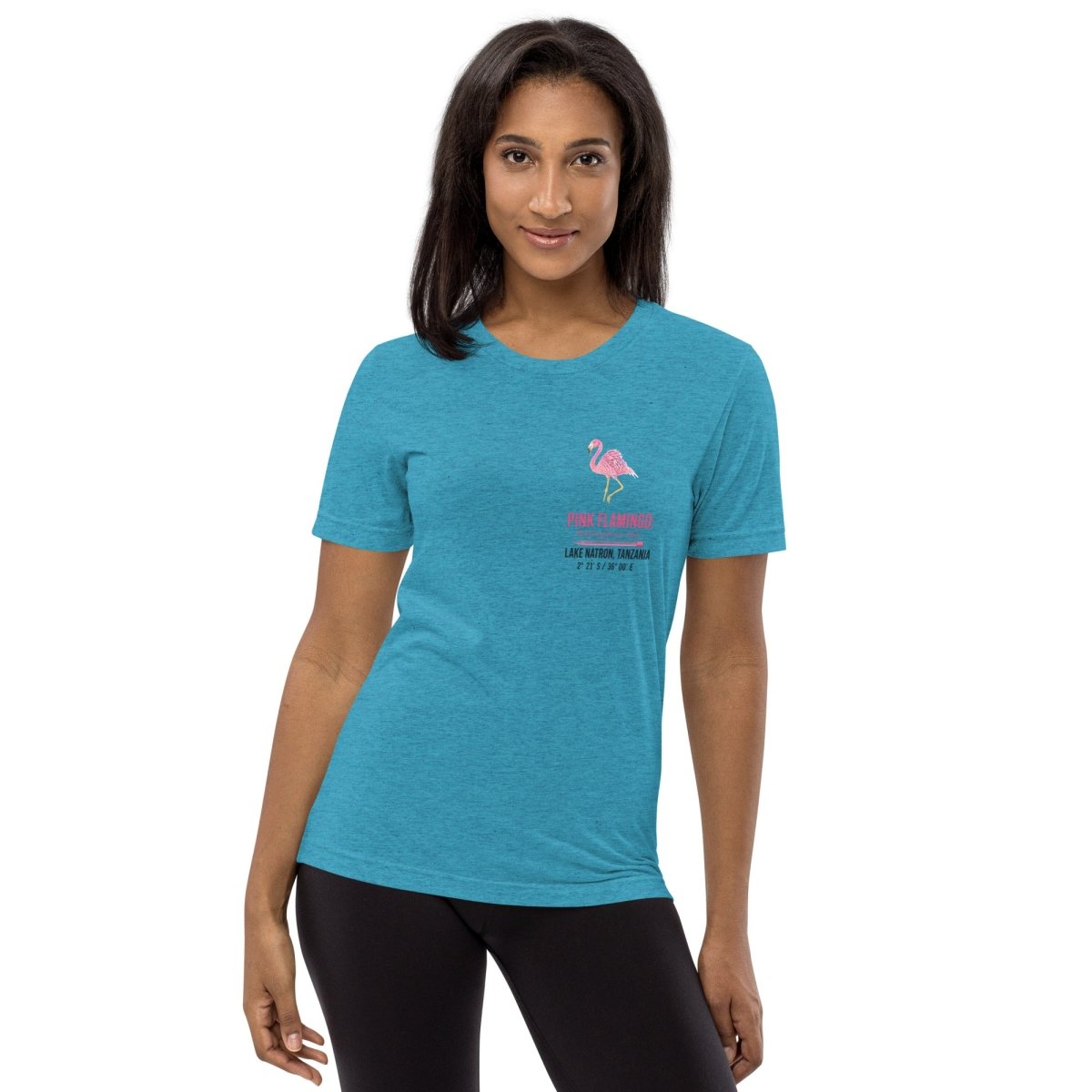 Pink Flamingo • Hand Drawn • Uni-Sex Tri-Blend T-Shirt