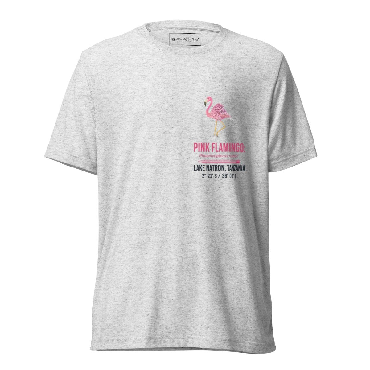 Pink Flamingo • Hand Drawn • Uni-Sex Tri-Blend T-Shirt