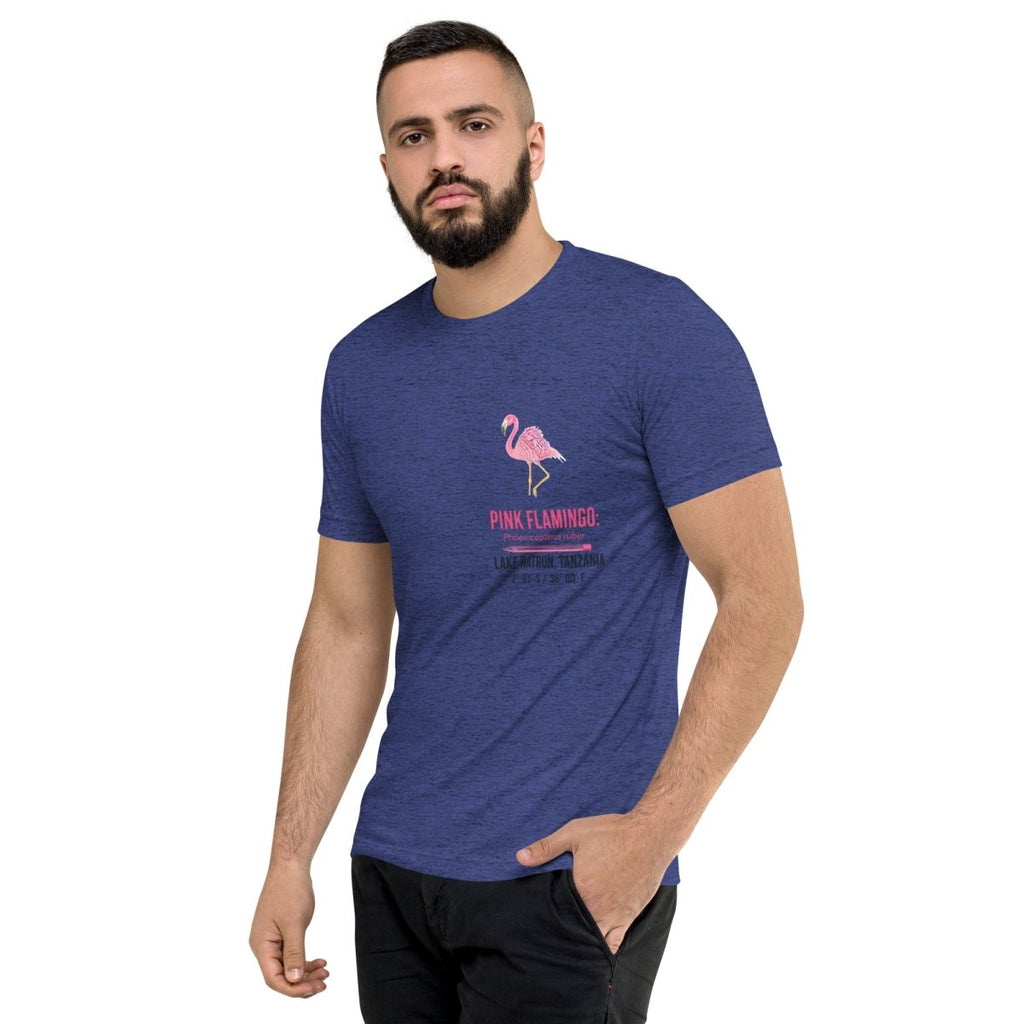 Pink Flamingo • Hand Drawn • Uni-Sex Tri-Blend T-Shirt