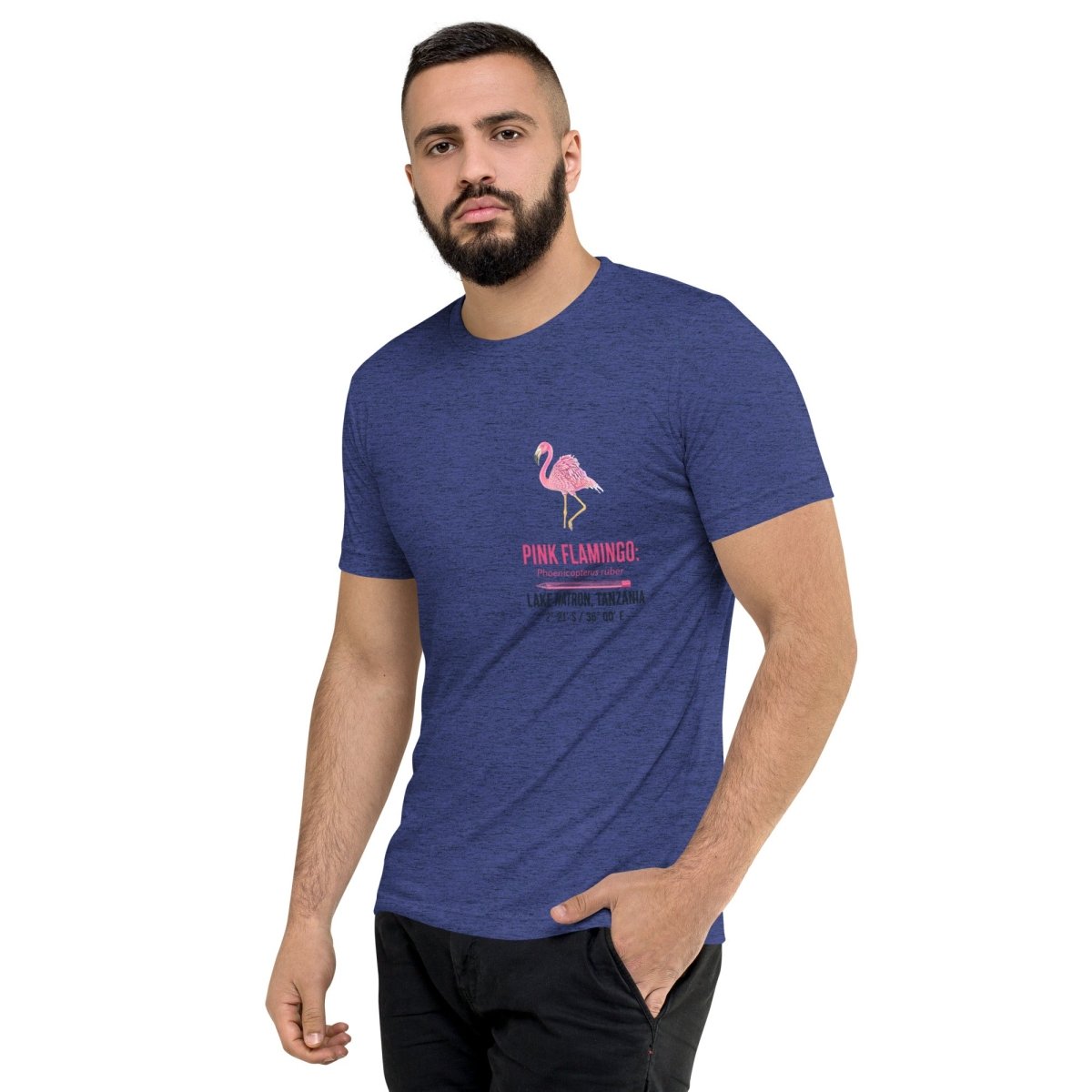 Pink Flamingo • Hand Drawn • Uni-Sex Tri-Blend T-Shirt