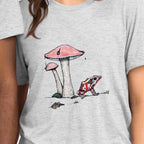 Poison Dart Frog And Mushroom T Shirt Bella Canvas Tri Blend Nature Art By aGuyWithMSthatDraws Unisex Hand Drawn - aGuyWithMSthatDraws
