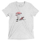 Poison Dart Frog And Mushroom T Shirt Bella Canvas Tri Blend Nature Art By aGuyWithMSthatDraws Unisex Hand Drawn - aGuyWithMSthatDraws