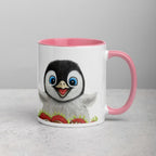 Strawberry Penguin • Hand Drawn Ceramic Mug • 11oz & 15oz - aGuyWithMSthatDraws