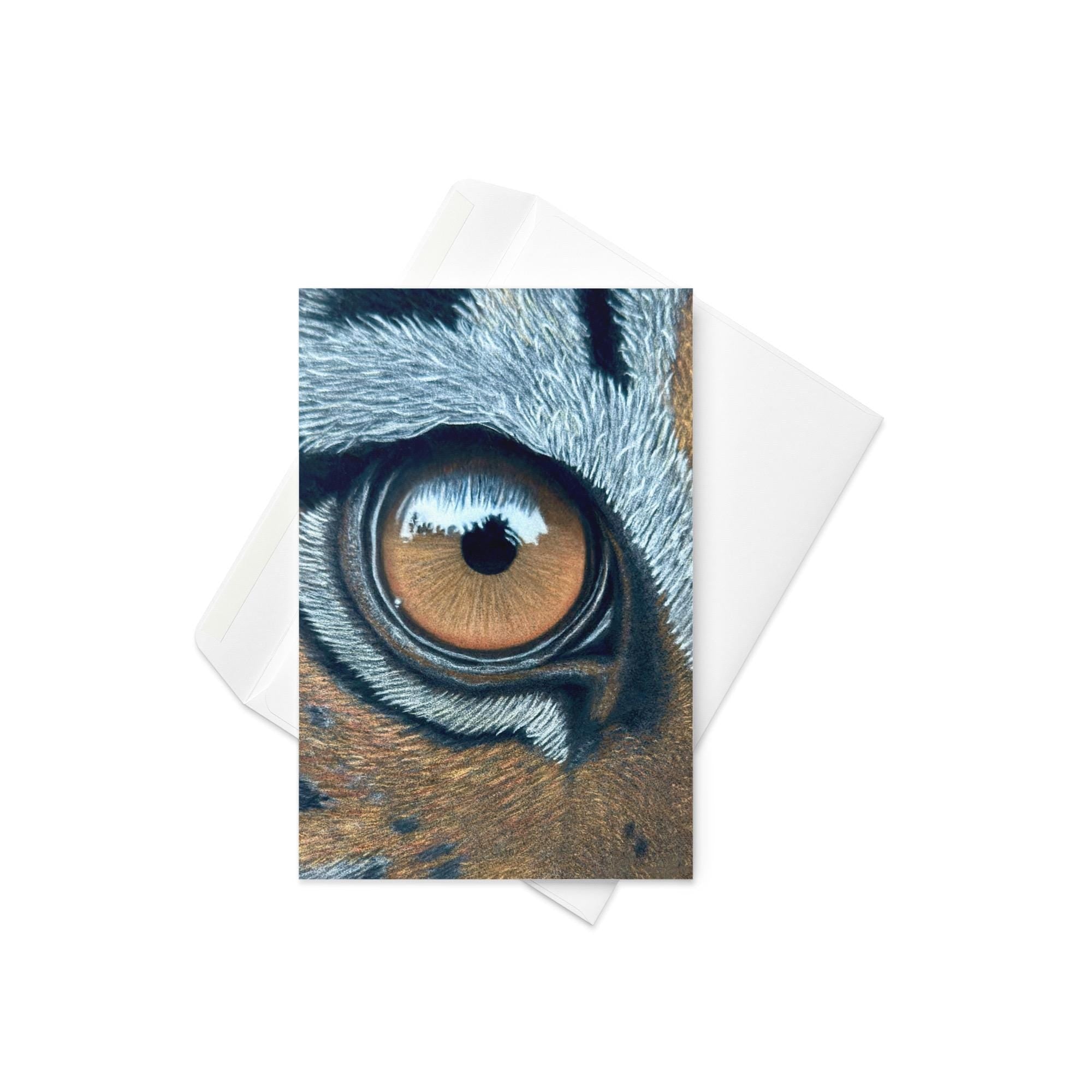 Tiger Eye Greeting Card Hand Drawn In Pastel Pencil Wildlife Art Blank Inside For Any Occasion By AGuyWit - aGuyWithMSthatDraws