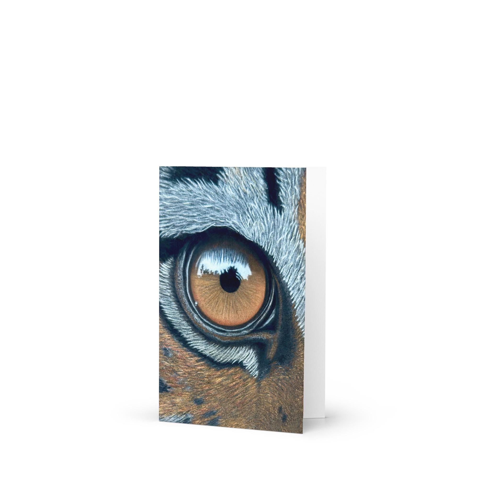 Tiger Eye Greeting Card Hand Drawn In Pastel Pencil Wildlife Art Blank Inside For Any Occasion By AGuyWit - aGuyWithMSthatDraws