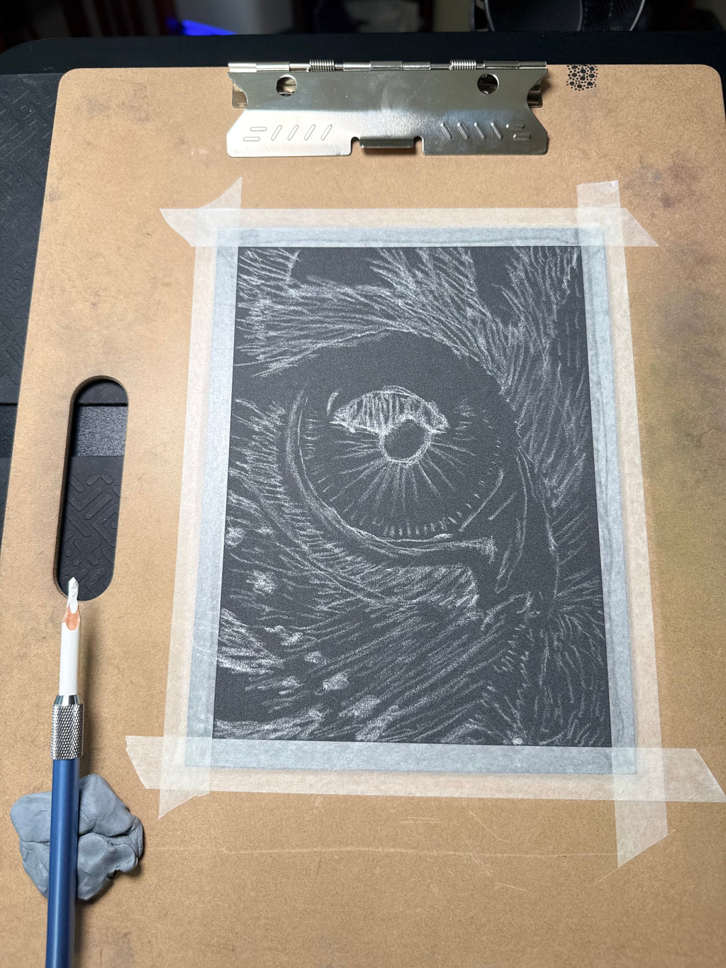 Tiger Eye • Hand Drawn • *Original Drawing* • Pastel • 7x9.5 - aGuyWithMSthatDraws