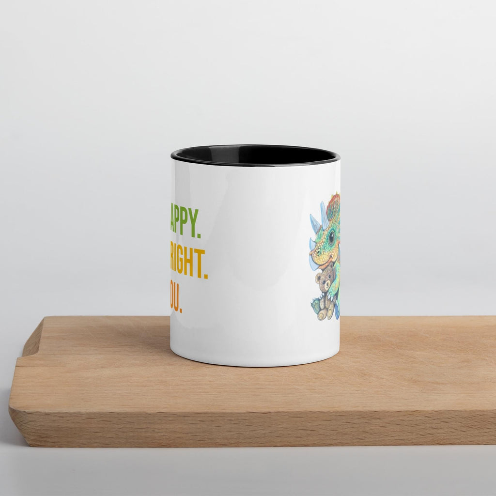 Triceratops Mug Pastel Chalk Dinosaur Art Ceramic Coffee Cup Hand Drawn Artwork For Dinosaur Lovers - aGuyWithMSthatDraws