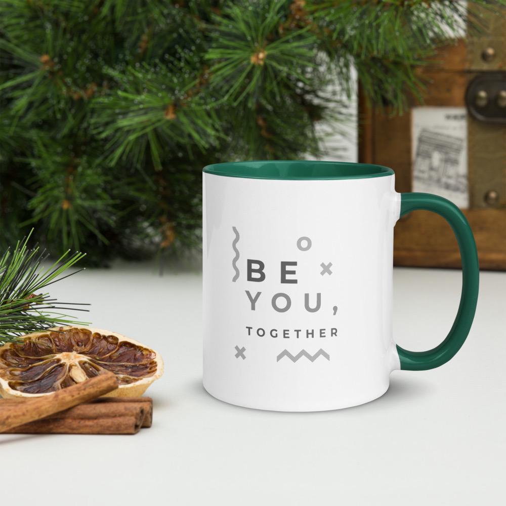 Turtle Duo Mug Hand Drawn Ocean Art Coffee Cup White Ceramic Be You Collection Colorful Handle Interior - aGuyWithMSthatDraws