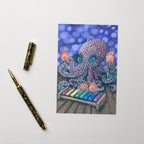 Whimsical Octopus Playing a Xylophone Greeting Card with Hand Drawn Pastel Artwork for Animal Lovers and Music Fans - aGuyWithMSthatDraws