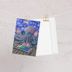 Whimsical Octopus Playing a Xylophone Greeting Card with Hand Drawn Pastel Artwork for Animal Lovers and Music Fans - aGuyWithMSthatDraws