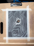 Zebra Eye Giclee Print Hand Drawn Pastel Artwork 8x10 Signed and Numbered Limited Edition - aGuyWithMSthatDraws