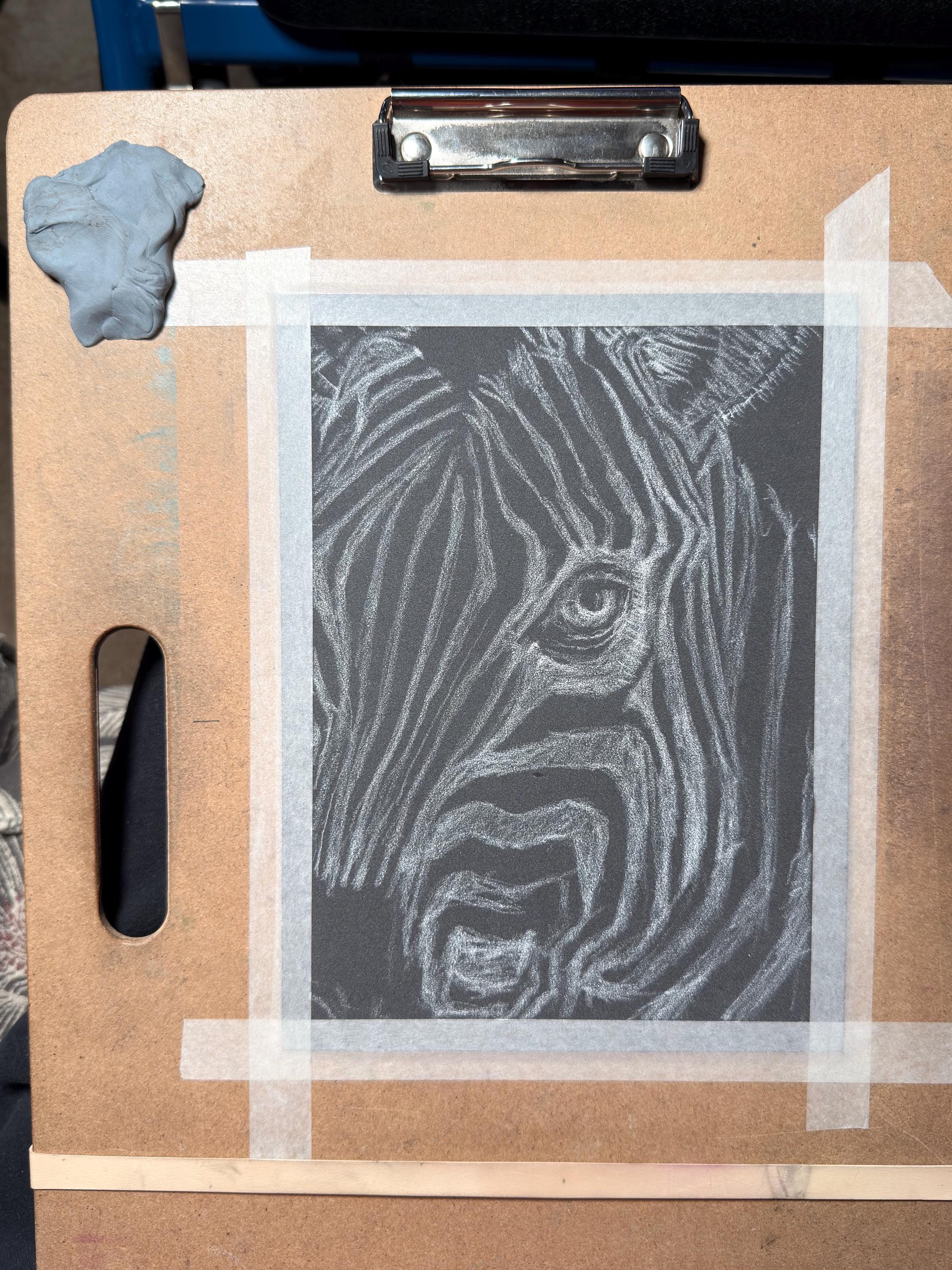 Zebra Eye Giclee Print Hand Drawn Pastel Artwork 8x10 Signed and Numbered Limited Edition - aGuyWithMSthatDraws
