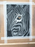 Zebra Eye Giclee Print Hand Drawn Pastel Artwork 8x10 Signed and Numbered Limited Edition - aGuyWithMSthatDraws