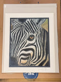 Zebra Eye Giclee Print Hand Drawn Pastel Artwork 8x10 Signed and Numbered Limited Edition - aGuyWithMSthatDraws