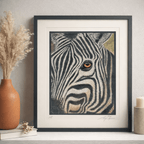 Zebra Eye Giclee Print Hand Drawn Pastel Artwork 8x10 Signed and Numbered Limited Edition - aGuyWithMSthatDraws